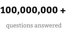 100,000,000+ questions answered